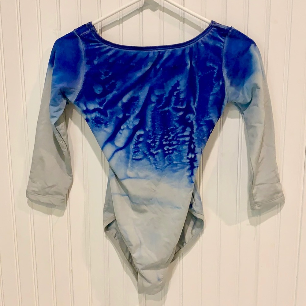 Blue Watercolor Discount Dance Leo size S